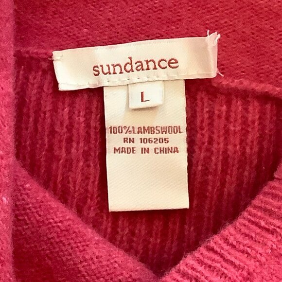 Sundance sweater large turtleneck ribbed pink lambswool cowlneck - Picture 7 of 8